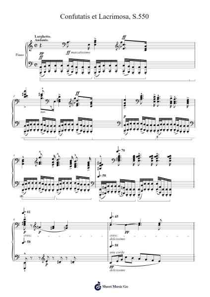 Requiem - Confutatis et Lacrimosa, S. 550 Sheet Music by Franz Liszt-Arr.Montor