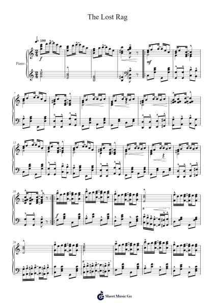 The Lost Rag Sheet Music by Herbert Ingraham-Arr.Gembur