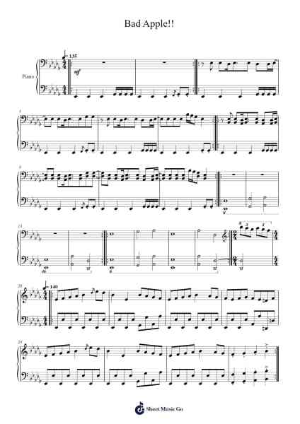 Bad Apple!! Sheet Music by undefined-Arr.Sret