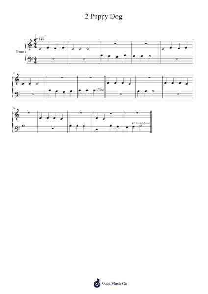 2 Puppy Dog Sheet Music by Oleksandr Donchenko-Arr.Yalegus