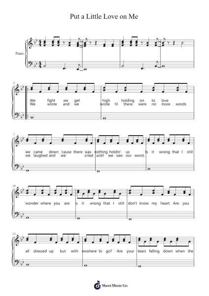 Put a Little Love on Me Sheet Music by Niall Horan-Arr.Shelmore Yetgrant