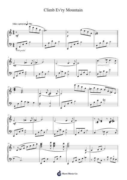 Climb Ev'ry Mountain Sheet Music by Rodgers & Hammerstein-Arr.Kirkjoel