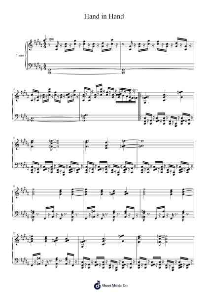 Hand in Hand Sheet Music by Yoko Shimomura-Arr.Dickbryce Biien