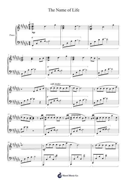 The Name of Life Sheet Music by Joe Hisaishi-Arr.Quingar