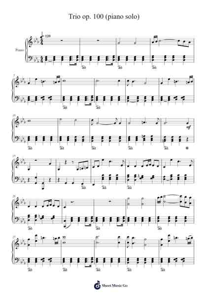Trio op. 100 (piano solo) Sheet Music by undefined-Arr.Dysaul Beaze