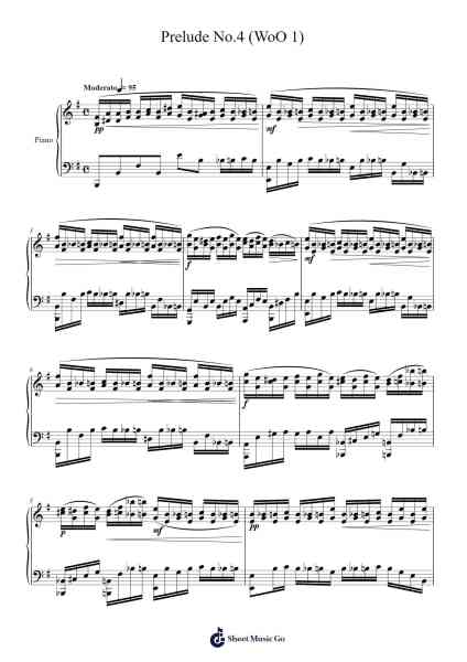 Prelude No.4 (WoO 1) Sheet Music by Seonyong Hwang-Arr.Gregan Forslome