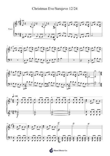Christmas Eve/Sarajevo 12/24 Sheet Music by Trans-Siberian Orchestra-Arr.Croftsgreg