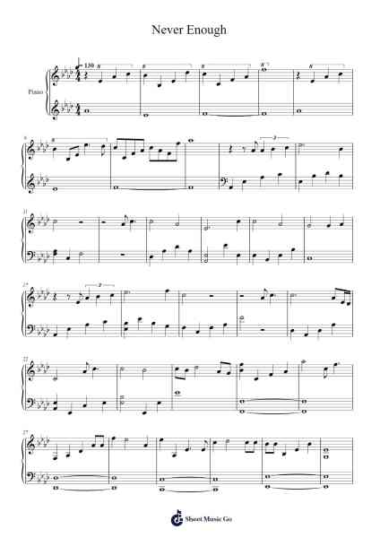 Never Enough Notenblatt von Renato Pozo-Arr.Wershop Keyburns