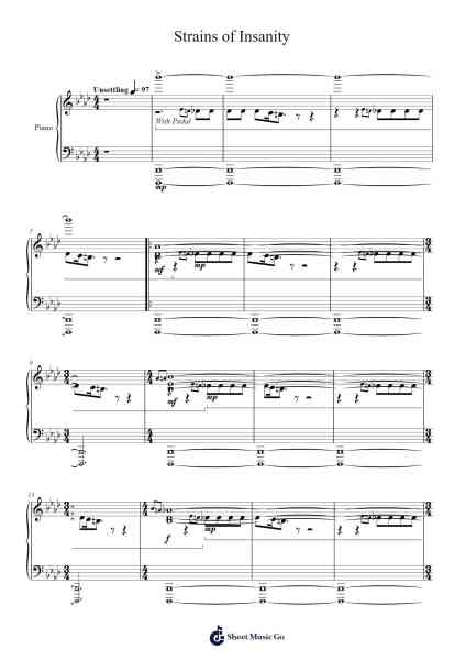 Strains of Insanity Sheet Music by Yasunori Mitsuda-Arr.Hoywoolf Lindses
