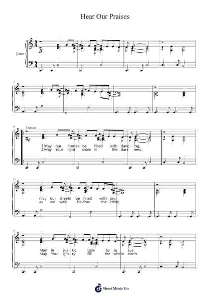 Hear Our Praises Sheet Music by Reuben Morgan-Arr.Crybe Hickssia