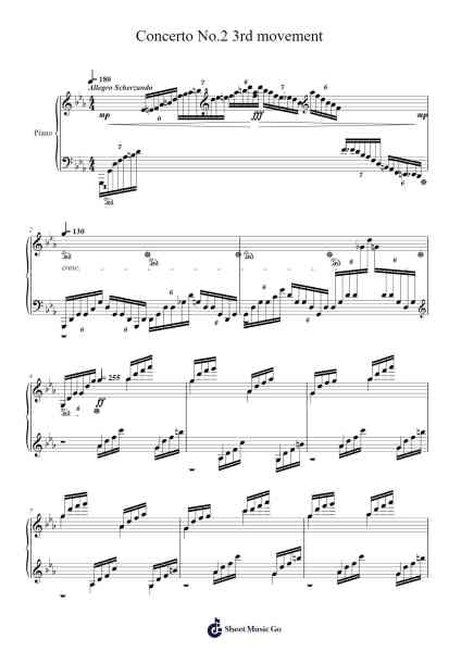 Concerto No.2 3rd movement Sheet Music by Sergey Rachmaninoff-Arr.Ogreen Belker