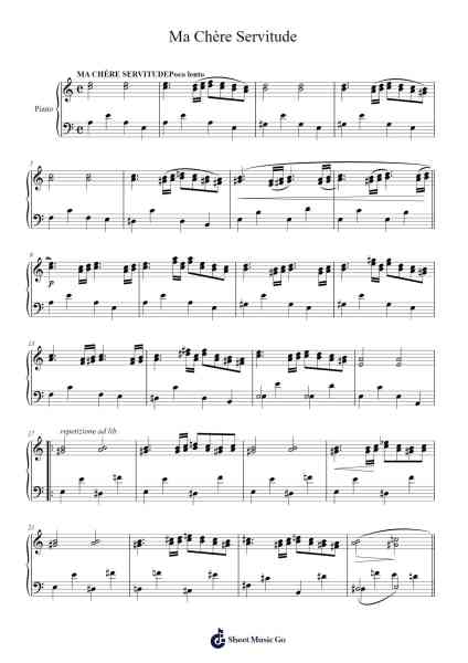 Une petite Pièce pour Piano, Opus 60 No. 2 "Ma Chère Servitude" Sheet Music by Charles-Valentin Alkan-Arr.Warges Morestone