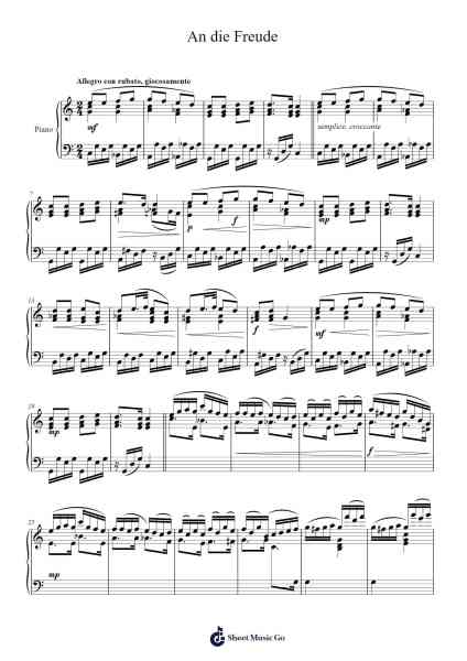 An die Freude Sheet Music by Hicksreg-Arr.Mondlius