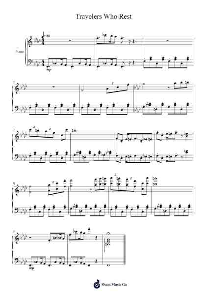Travelers Who Rest Sheet Music by Yugo Kanno-Arr.Ausdam Pukin