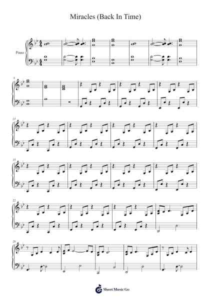 Miracle Sheet Music by Zoeglas Mattyer-Arr.Padlia Bebe