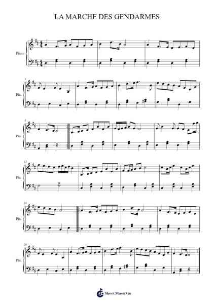 LA MARCHE DES GENDARMES Sheet Music by undefined-Arr.Arkirk Janeien