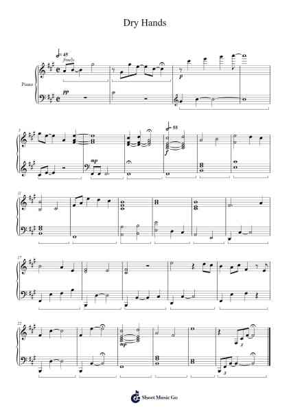 Dry Hands Sheet Music by c418-Arr.Stilwald Mollswift