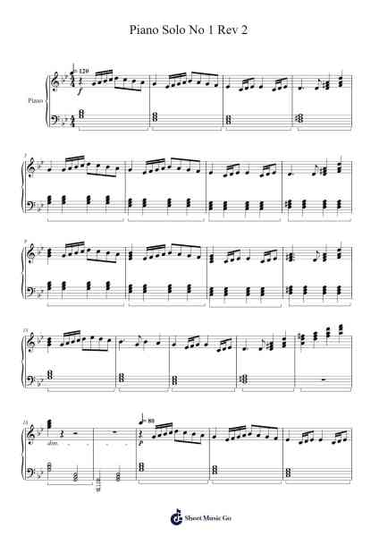 Piano Solo No 1 Rev 2 Sheet Music by Matthew Bowman-Arr.Laupound