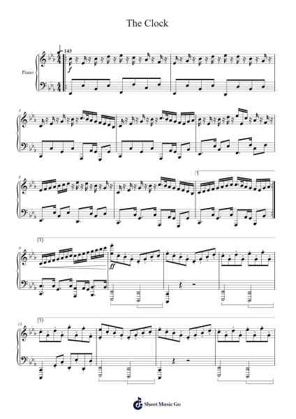 The Clock Sheet Music by Olchel-Arr.Dempron Jacbess