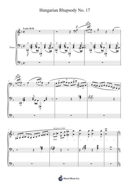 Hungarian Rhapsody No. 17 Sheet Music by Franz Liszt-Arr.Wildmy