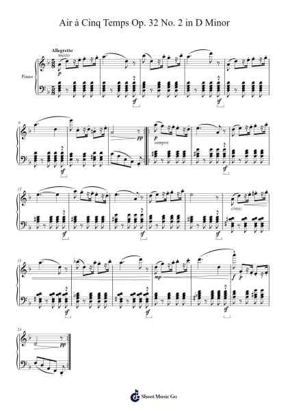 Air à Cinq Temps Op. 32 No. 2 in D Minor Sheet Music by Charles-Valentin Alkan-Arr.Joshjean