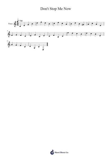 Don't Stop Me Now Sheet Music by Queen-Arr.Diapenn