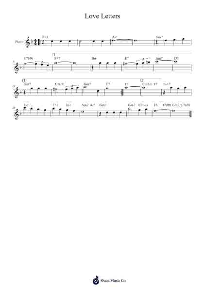 Love Letters Sheet Music by V. Young-Arr.Palo