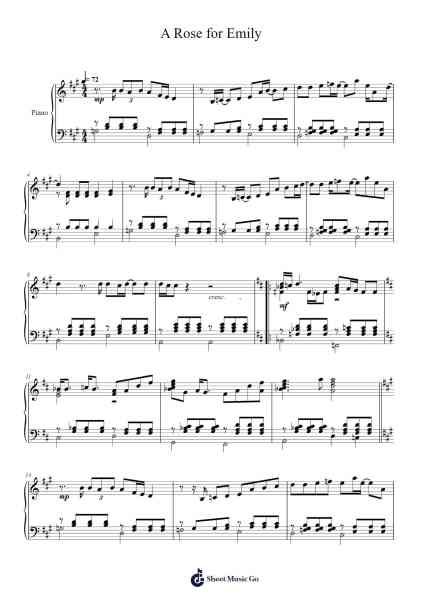 A Rose for Emily Sheet Music by The Zombies-Arr.Janecher Duh