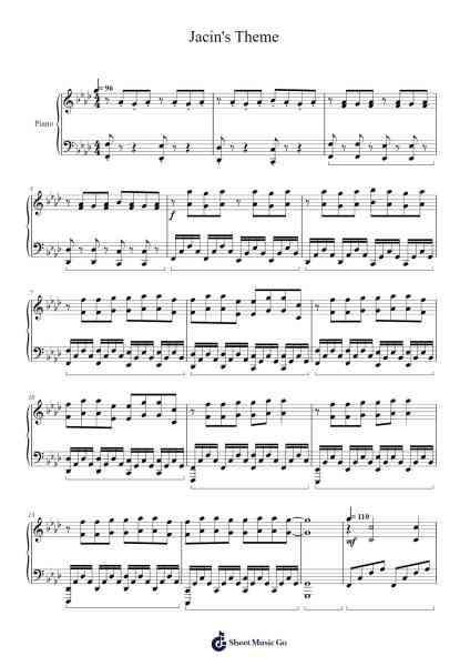 Jacin's Theme Sheet Music by undefined-Arr.Huttwer Sampland