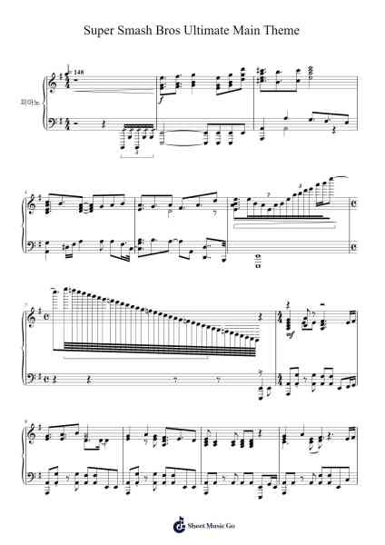 Super Smash Bros Ultimate Main Theme Sheet Music by Cateen/Hayato Sumino-Arr.Turdrea