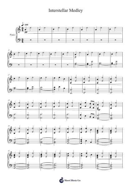Interstellar Medley Sheet Music by Hans Zimmer-Arr.Leifclaire Frankbrooke