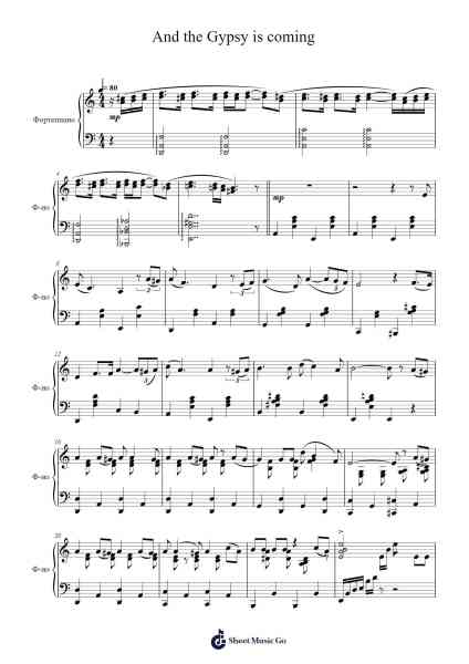 And the Gypsy is coming Sheet Music by A. Petrov-Arr.Joycetie