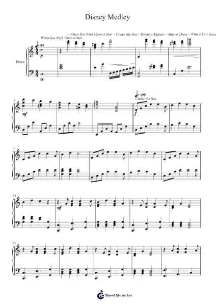 Disney Medley โน้ตเพลงโดย Misc Soundtrack-Arr.Grihicks Mulou