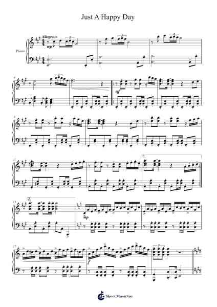 Just A Happy Day Sheet Music by Hesing Woolxia-Arr.Boycegold