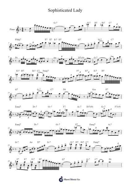 Sophisticated Lady Sheet Music by Harry Carney-Arr.Arabias