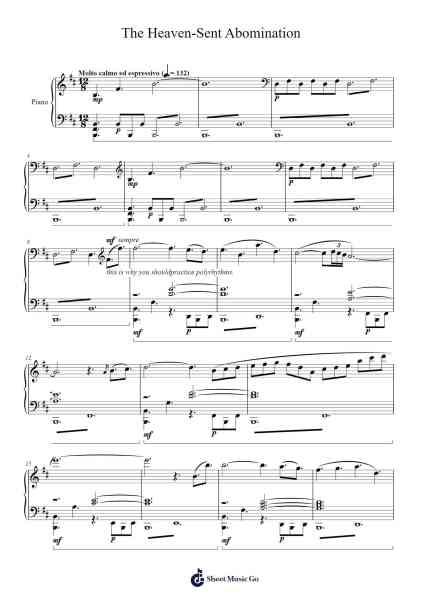 The Heaven-Sent Abomination Sheet Music by DM DOKURO-Arr.Housebuck Boylejones