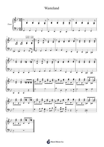 Wasteland Sheet Music by Woodkid-Arr.Pojudd Sheishua