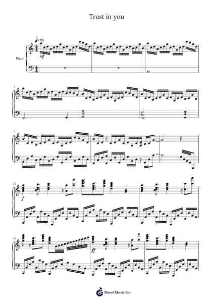 Trust in you 乐谱由 Go Sakabe/Shio Watanabe - 编曲 Narion
