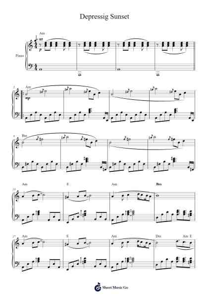 Depressig Sunset Sheet Music by undefined-Arr.Kathtta
