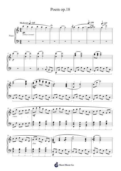 Poem op.18 Sheet Music by K.H.J-Arr.Rooryl Petnoel