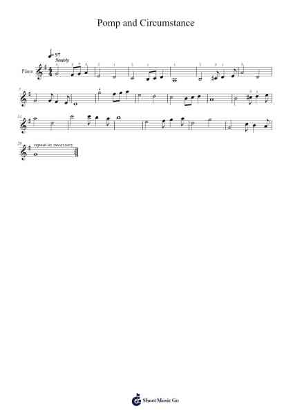 Pomp and Circumstance March No. 1 in D Major Sheet Music by undefined-Arr.Carlwilde Yonngcam