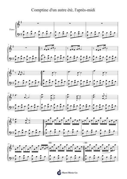 Comptine d'un autre été, l'après-midi Sheet Music by Yann Tiersen-Arr.Earwy