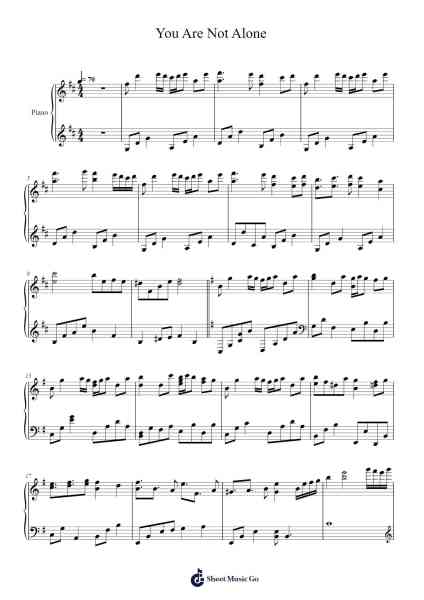 You Are Not Alone Sheet Music by 梶浦由記-Arr.Rocius