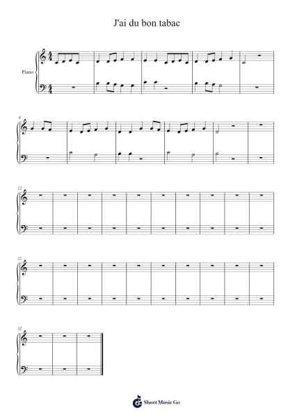 J'ai du bon tabac Sheet Music by -Arr.Mileswin Joanmuel