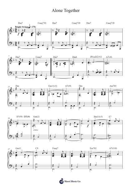 Alone Together Musica per pianoforte di Howard Dietz/Arthur Schwartz - Arr.Warald Kipfrank