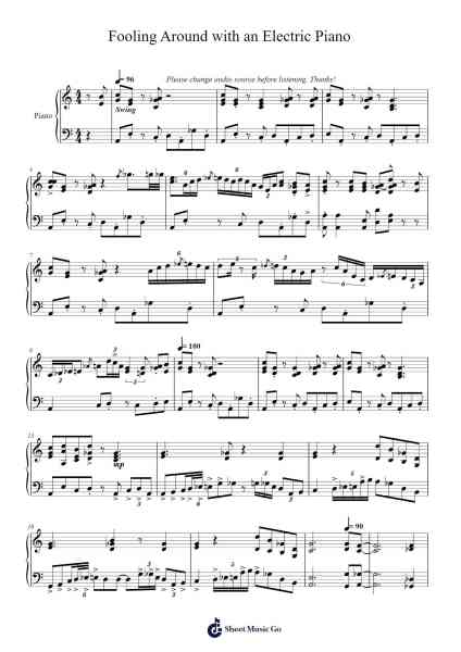 Fooling Around with an Electric Piano Sheet Music by mtpusic-Arr.Stilfey Fitznise
