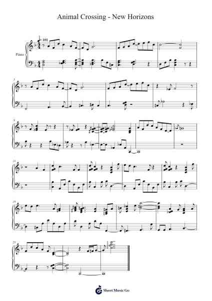 Animal Crossing - New Horizons - Piano Sheet Music by Cody AV-Arr.Sonxe