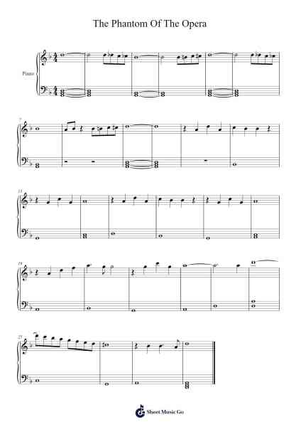 The Phantom Of The Opera Sheet Music by Andrew Lloyd Webber-Arr.Clairenor Jouvic