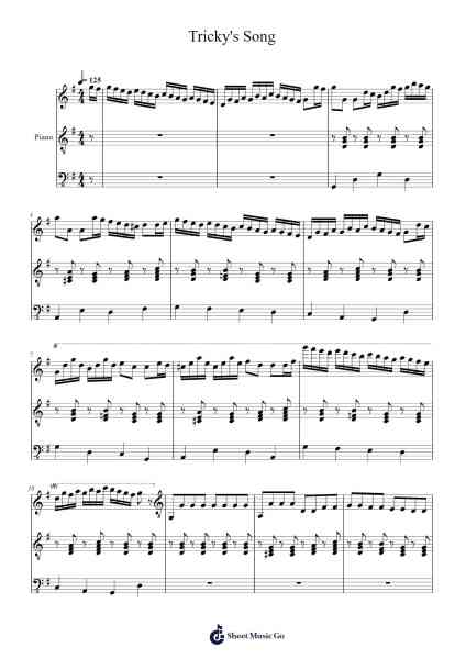 Tricky's Song Sheet Music by undefined-Arr.Ellyle Hunrhys