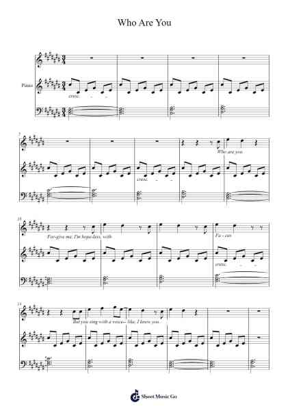 Who Are You Sheet Music by Aquilo-Arr.Jersoon